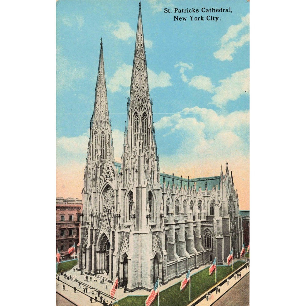 Vintage St. Patricks Cathedral New York City Linen Postcard American Art Pub - Picture 1 of 2